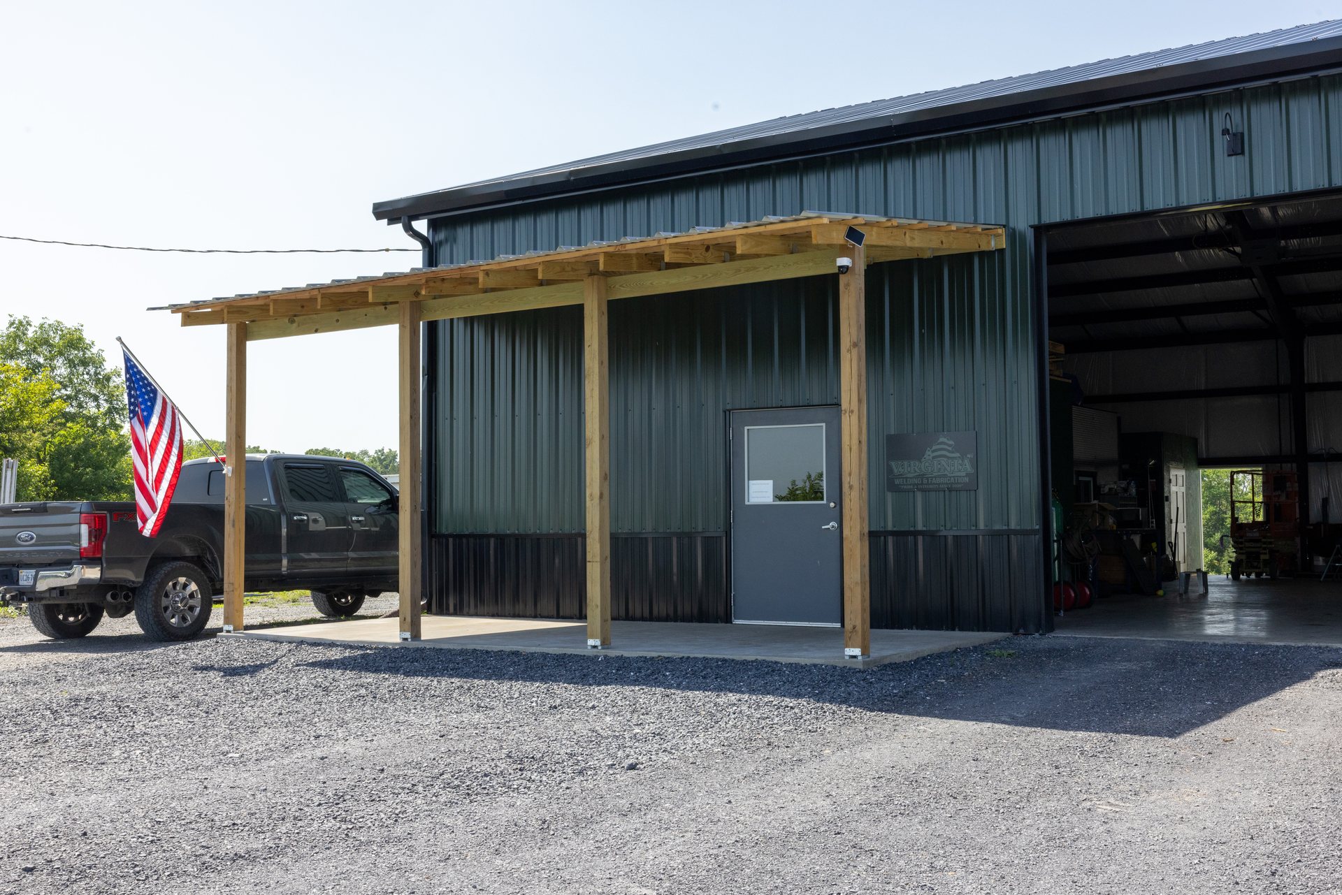 Entrance to the Virginia Welding and Fabrication shop in Middletown, VA